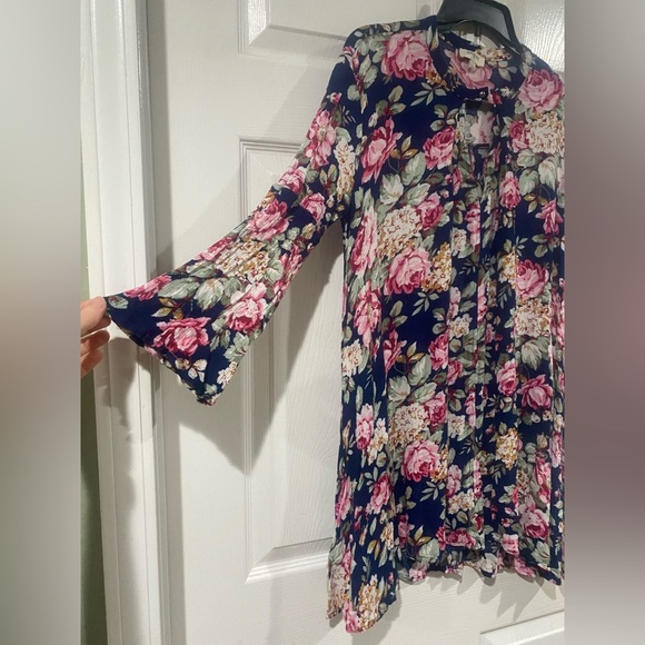 UMGEE 2 Tunic Blouses Size S Tropical Floral Relaxed Casual Boho Flowy Swing Top - Picture 8 of 15